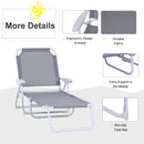Outsunny Folding Sun Lounger Garden Reclining Lounge Chair 4Level Backrest