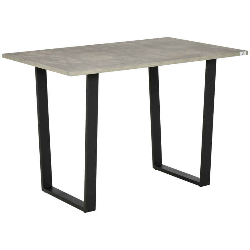 HOMCOM Rectangular Dining Table with Adjustable Steel Base for 4 People Grey