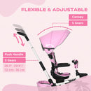 HOMCOM Baby Tricycle 7in1 Stroller with Handle - Pink
