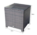 Outsunny Rattan Garden Side Table - Brown