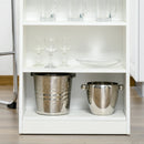 HOMCOM Kitchen Bar Table with Side Shelves - White & Grey