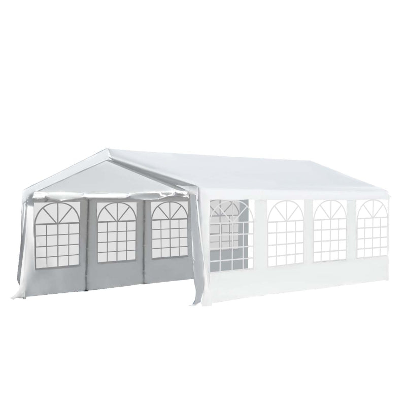 Outsunny 8m x 4m Garden Gazebo Marquee Party Tent Wedding Portable Garage Carport Event shelter Car Canopy Outdoor Heavy Duty Steel Frame Waterproof Rot Resistant