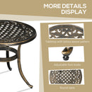 Outsunny 60cm Round Hollow Top Design Side Table With Cast Aluminum Frame