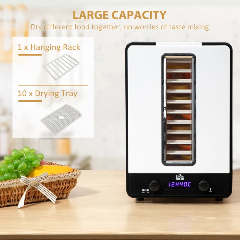 HOMCOM Food Dehydrator 11 Tier 550W - White