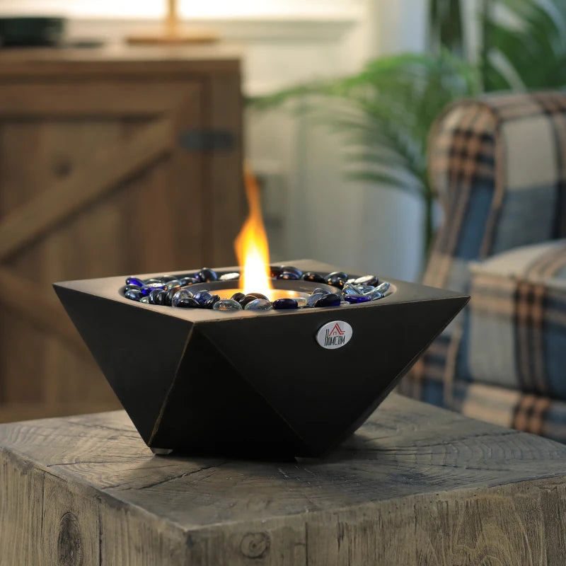 HOMCOM Portable Tabletop Bioethanol Fireplace - Black