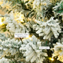 HOMCOM Christmas Tree Snow Flocked Slim 6' with 250 Warm White LED Lights