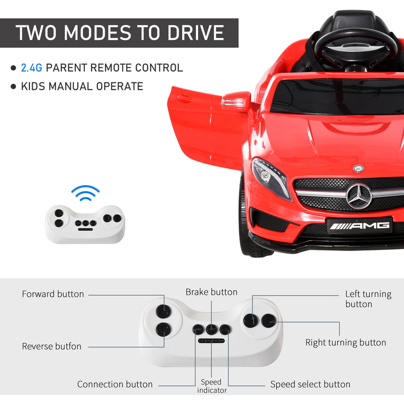 HOMCOM Kids Electric Ride On Car Mercedes Benz GLA 6V - Red
