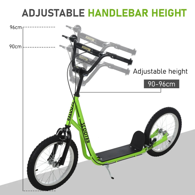 HOMCOM Childrens Scooter with Brakes - Green