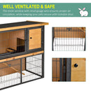 Pawhut Rabbit Hutch Light Yellow & Black for 2-4 Rabbits