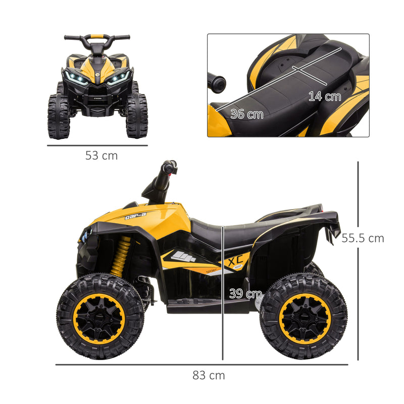 HOMCOM Kids Electric Ride On Quad Bike 12v - Yellow