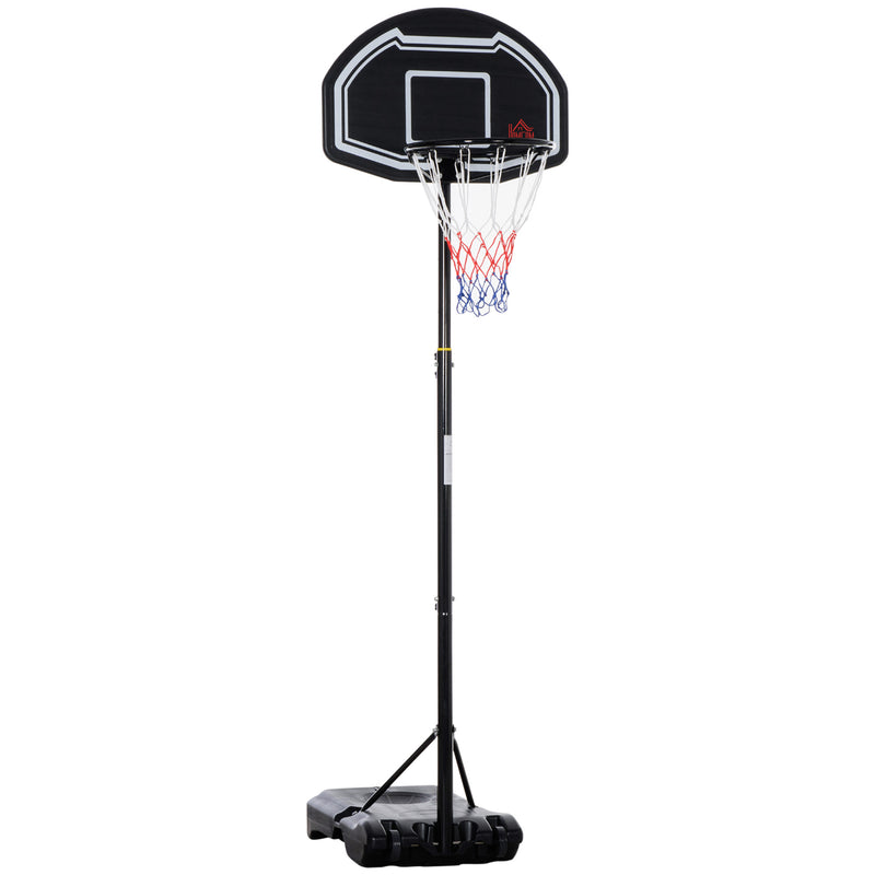 HOMCOM Adjustable Basketball Hoop Stand w/ Wheels and Weight Base 1.6-2.1m
