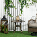Outsunny 60cm Round Hollow Top Design Side Table With Cast Aluminum Frame
