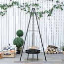 Outsunny Tripod Charcoal Barbecue Grill, size (70x70x165cm)-Black