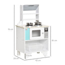 Kids Kitchen Play Cooking Toy Set w/ Pots, Cooking Bench for 3-6 Years Old