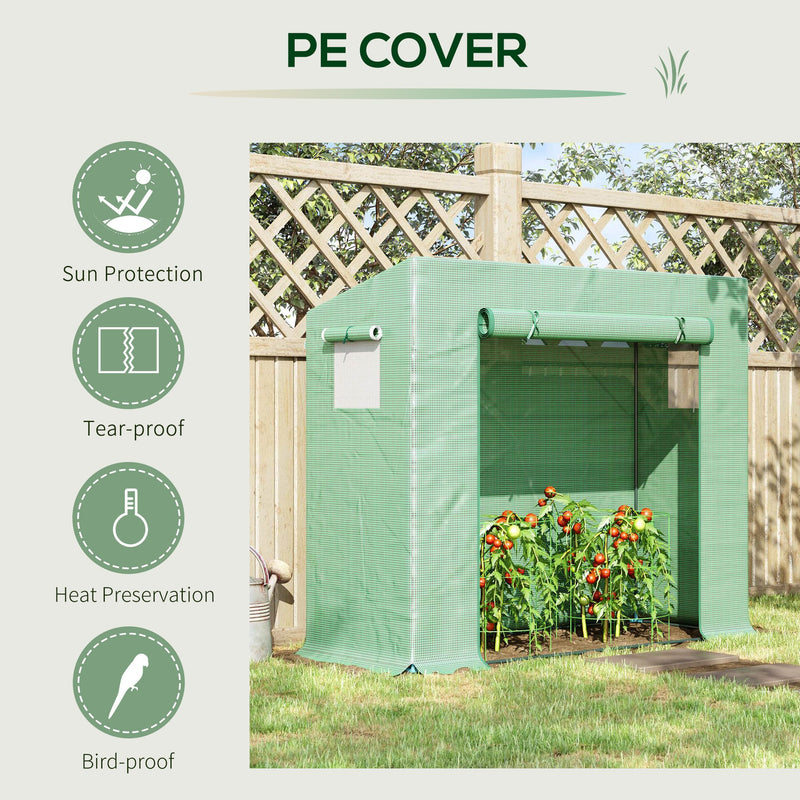 Outsunny Outdoor Greenhouse Poly Tunnel Plants Reinforced Top Cover 1.98 X 0.77 X 1.49 M