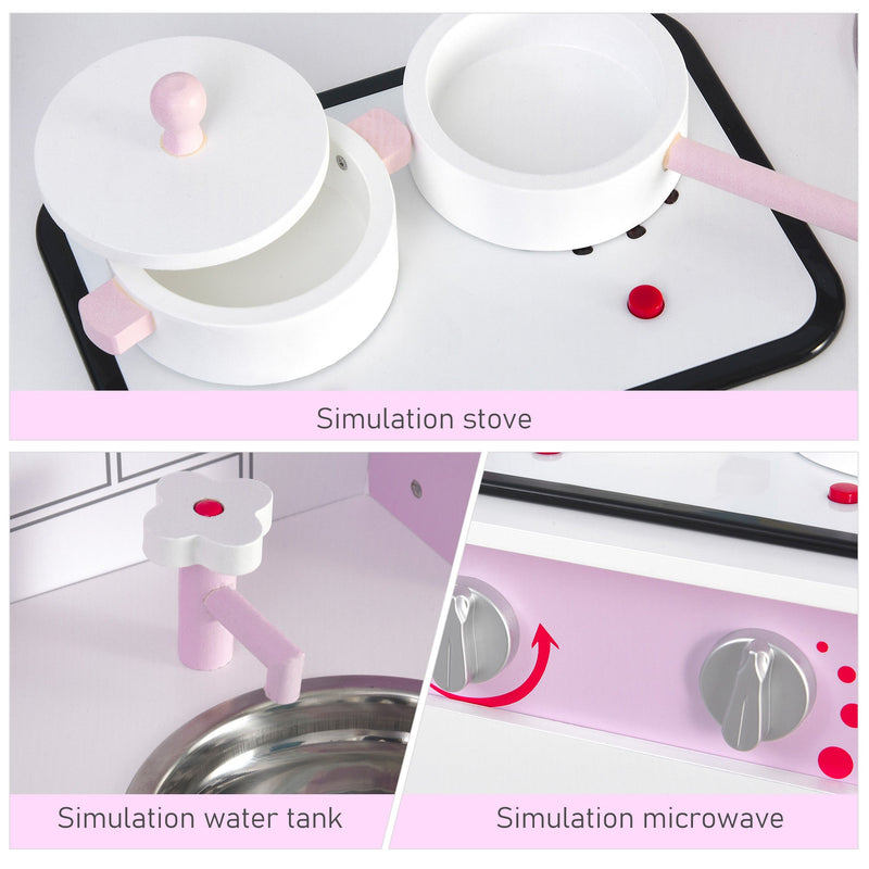 Kids Kitchen Playset with Stand, Pots, Pans & Utensils