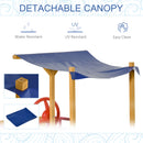 Outsunny Kids Wooden Sandbox Play Station, Covered Children Sand Boat Outdoor, For Backyard, W/ Canopy Shade, Storage Bench, Bottom Liner, Aged 3-8 Years Old, Orange