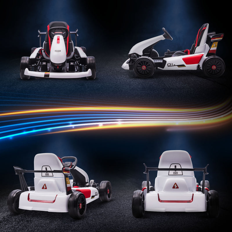 HOMCOM Kids Electric Ride On Go Cart 12v - White
