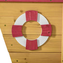 Outsunny Kids Wooden Sandbox Play Station, Covered Children Sand Boat Outdoor, For Backyard, W/ Canopy Shade, Storage Bench, Bottom Liner, Aged 3-8 Years Old, Orange