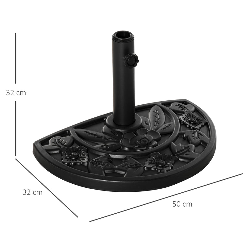 Outsunny Black Flower Design Umbrella Base