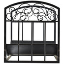 Outsunny Fire Wood Rack Black Iron 40H x 45W x 35Dcm