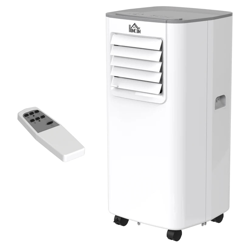 HOMCOM 4-In-1 Compact Mobile Air Conditioner Unit with LED Screen- White