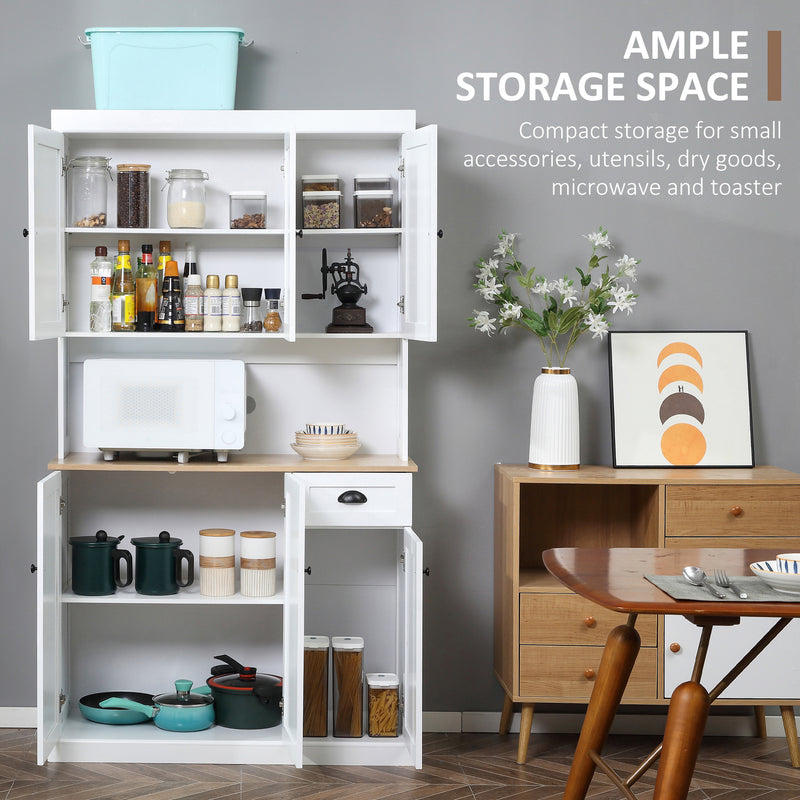 HOMCOM Kitchen Cupboard Storage Cabinet Microwave Oven Stand with Storage
