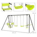 Outsunny Garden Swing Set with Double Swings, Glider, Swing Seats for Outdoor