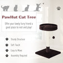 Pawhut Cat Tree Scratching Activity Center-Beige/Brown