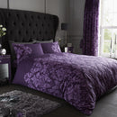 Empire Damask Duvet Set-Purple
