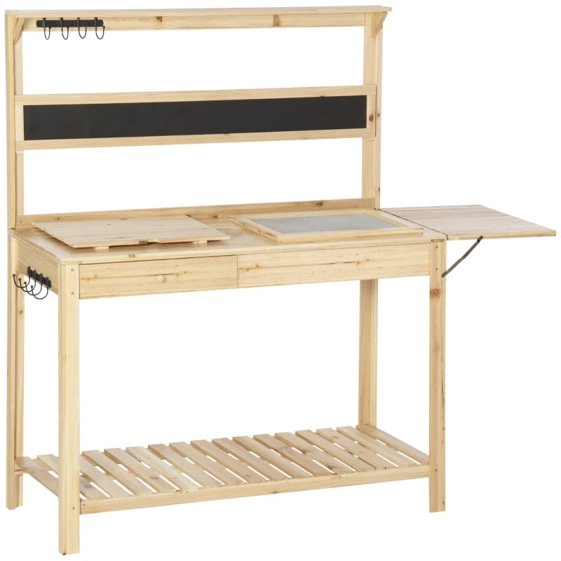 Outsunny Potting Bench Table 151L x 45.5W x 143Hcm