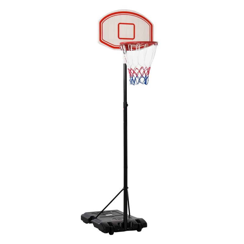 HOMCOM Basketball Stand 175-215cm Adjustable Height Sturdy Hoop w/ Wheels Base