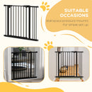 PawHut Adjustable Safety Gate w/ 1 Extensions and Four Adjustable Screws, Black