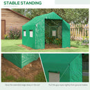 Outsunny Tunnel Greenhouse W/ UV-resistant PE Cover, Wide Door, 2 x 3(m), Green