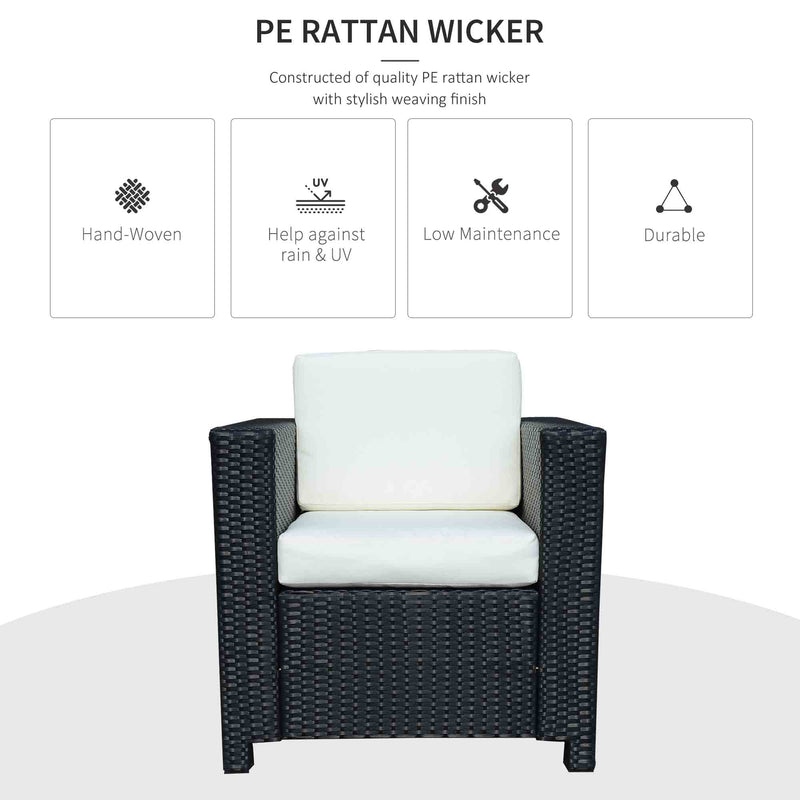 Outsunny Rattan Single Sofa Armchair
