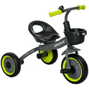 AIYAPLAY Trike W/ Adjustable Seat Basket, Kids Tricycle for 2-5 Years Old, Black