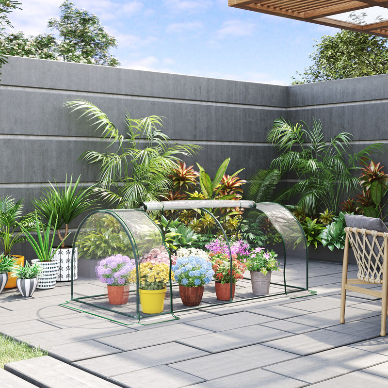 Outsunny Tunnel Greenhouse Green Grow House 200 x 100 x 80cm
