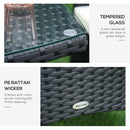 Outsunny-3 Piece Rattan Bistro Set - Black