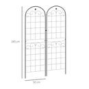 Outsunny Set of 2 Metal Trellis for Climbing Plants, Floral Design