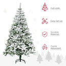 HOMCOM Christmas Tree Snow Flocked 6'