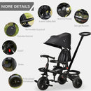 Baby Tricycle 4in1 Stroller with Handle - Black