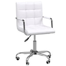 Vinsetto Mid Back Home Office Chair Swivel Computer Chair with Armrests, White