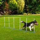 PawHut Dog Weave Pole Set Agility Starter Kit Pet Outdoor Exercise Training Set