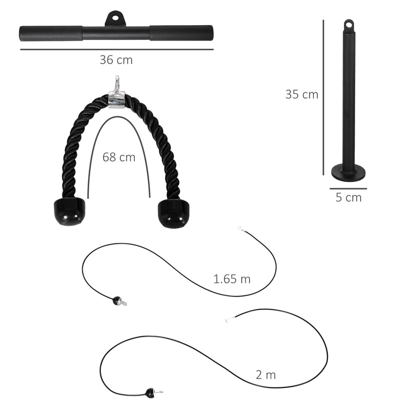 SPORTNOW Cable Pulley System, Lat Pull Down System With DIY Loading Weight Pin