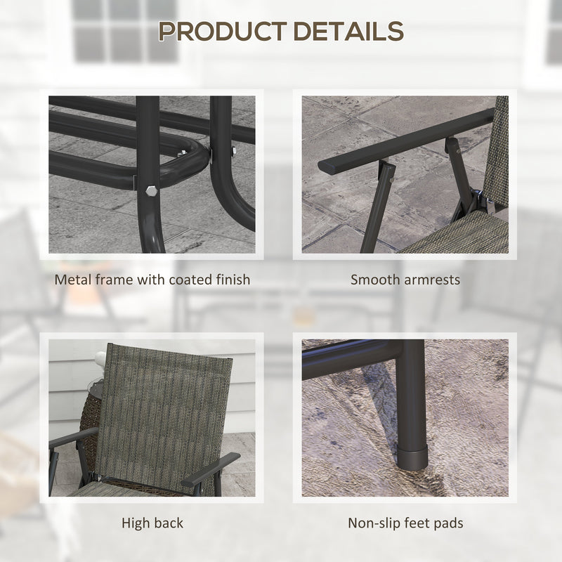 Outsunny Patio Furniture Set, Garden Set w/ Table, Foldable Chairs, a Loveseat