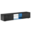 HOMCOM TV Stand High Gloss with LEDs 160cm - Black