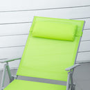 Outsunny Sling Patio Reclining Chaise Lounge Garden Furniture Folding, Green