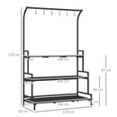 Outsunny 3 Tiered Plant Rack Stand with Hanging Hooks for Indoor Outdoor Use