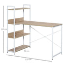 HOMCOM Vintage Computer Desk with Shelves 120cm - White