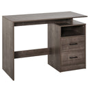 Compact Computer Desk with Shelf, Drawer Writing Table for Home Study, Office - Grey Wood Colour